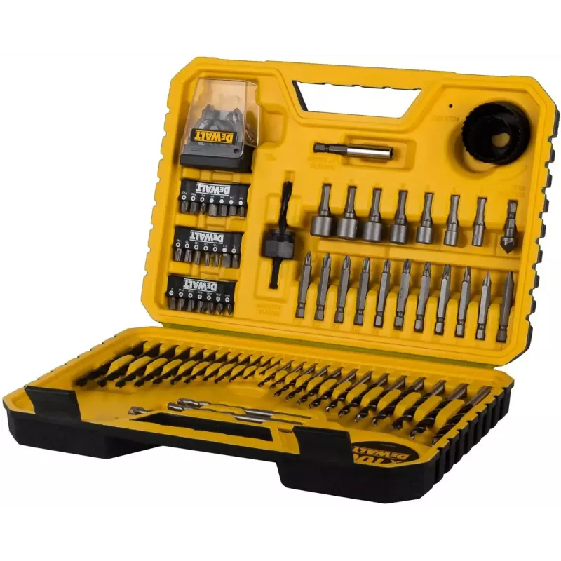 Zestaw wierteł DeWalt DT71563-QZ — 100 szt. do metalu, zawiera bity wkrętakowe i walizkę