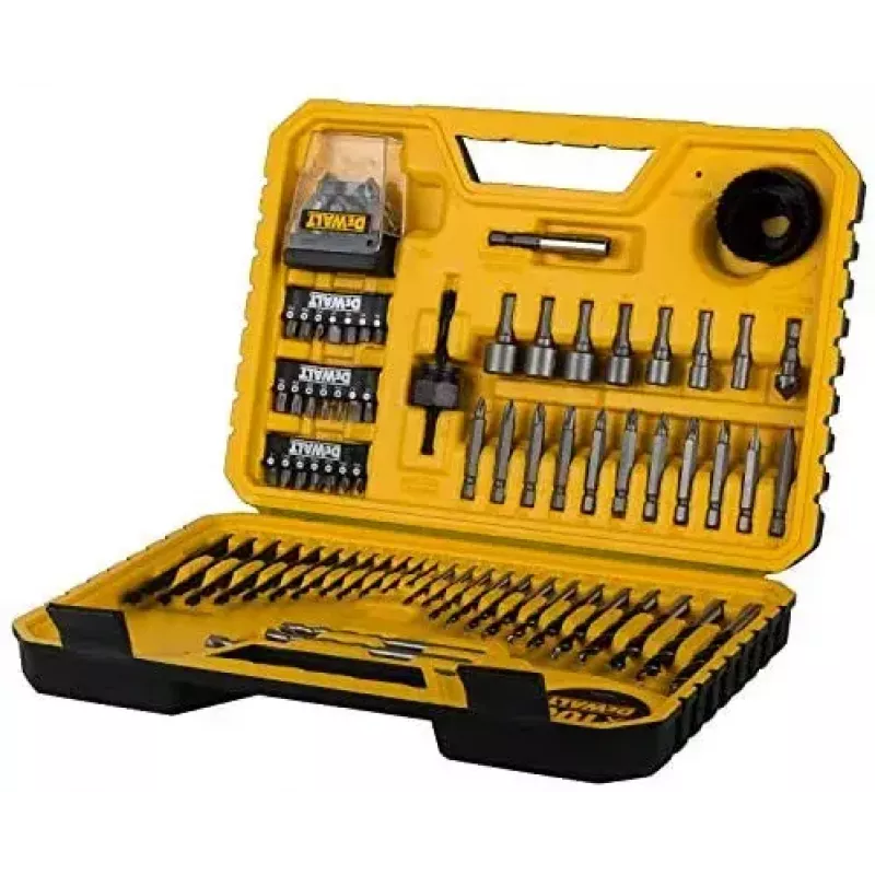 Zestaw wierteł DeWalt DT71563-QZ — 100 szt. do metalu, zawiera bity wkrętakowe i walizkę