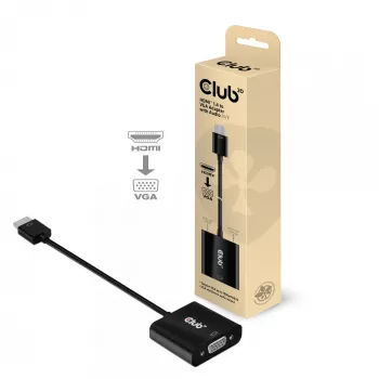 CLUB3D CAC-1302 adapter kabla wideo 0.5 m HDMI Type A (Standard) VGA (D-Sub) Czarny