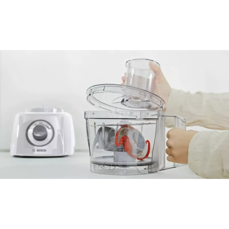 Robot kuchenny Bosch MCM3100W — 800 W, misa 2,3 l, 2 prędkości, turbo, biały