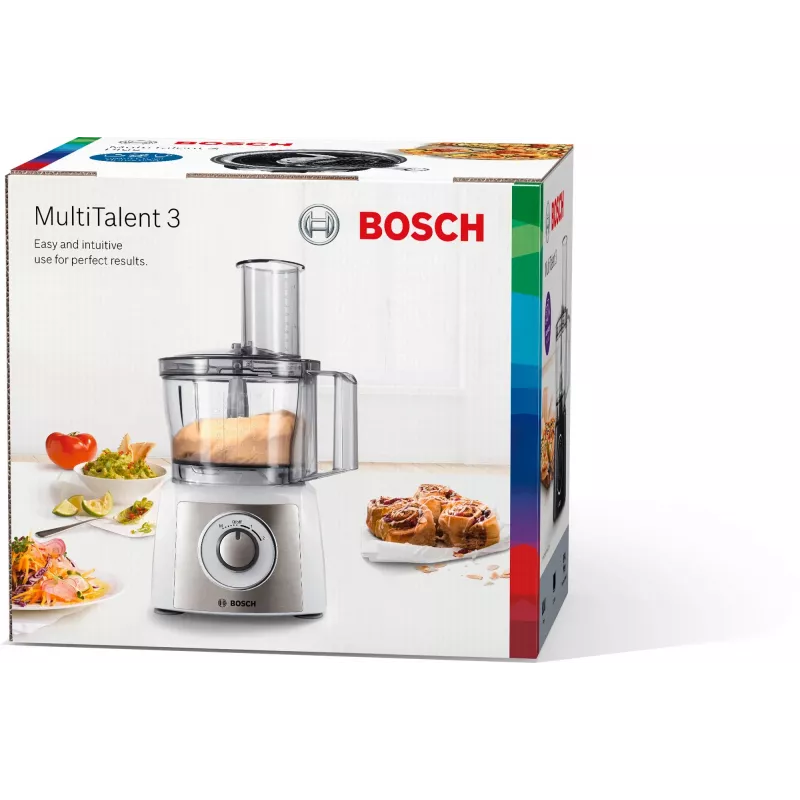 Robot kuchenny Bosch MCM3100W — 800 W, misa 2,3 l, 2 prędkości, turbo, biały