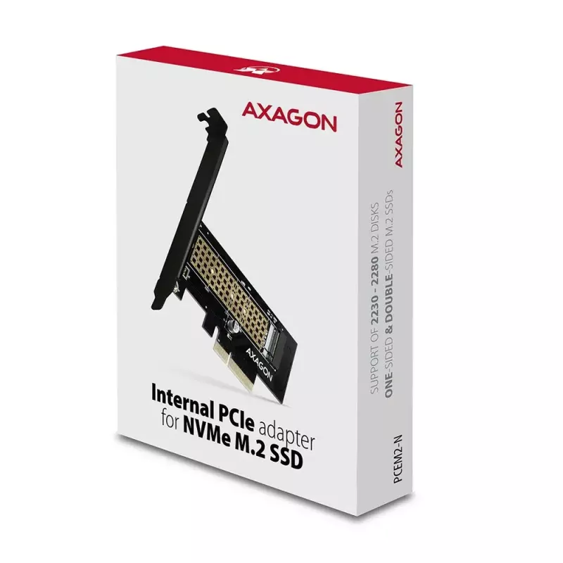 AXAGON ECO PCEM2-N PCIE NVME M.2 Adapter Wewnętrzny Adapter PCI-Express x4 do podłączenia dysku SSD NVMe M.2 do komputera