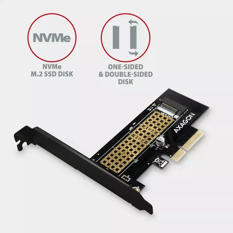 AXAGON ECO PCEM2-N PCIE NVME M.2 Adapter Wewnętrzny Adapter PCI-Express x4 do podłączenia dysku SSD NVMe M.2 do komputera
