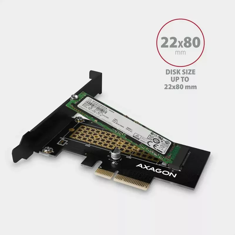 AXAGON ECO PCEM2-N PCIE NVME M.2 Adapter Wewnętrzny Adapter PCI-Express x4 do podłączenia dysku SSD NVMe M.2 do komputera