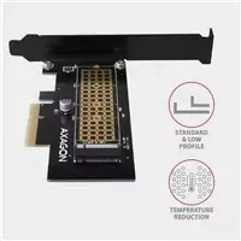 AXAGON ECO PCEM2-N PCIE NVME M.2 Adapter Wewnętrzny Adapter PCI-Express x4 do podłączenia dysku SSD NVMe M.2 do komputera