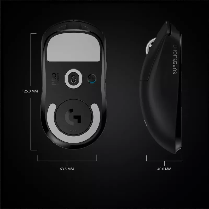 Mysz gamingowa LOGITECH Pro X Superlight Wireless - Czarna