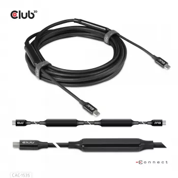 CLUB3D USB 3.2 Gen2 Type C to C Active Bi-directional kabel 8K60Hz M/M 5m/16.4ft