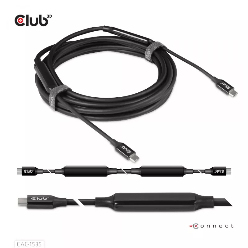 CLUB3D USB 3.2 Gen2 Type C to C Active Bi-directional kabel 8K60Hz M/M 5m/16.4ft