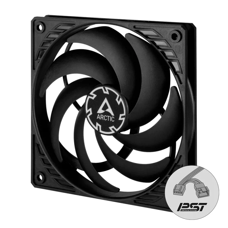 ARCTIC P12 Slim PWM PST Wentylator 120 mm zoptymalizowany pod kątem ciśnienia statycznego, z wbudowanym kablem Y