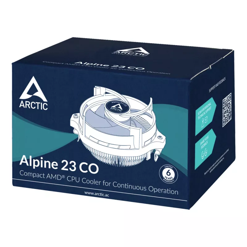 ARCTIC Alpine 23 CO - Kompaktowe chłodzenie CPU AMD do pracy ciągłej