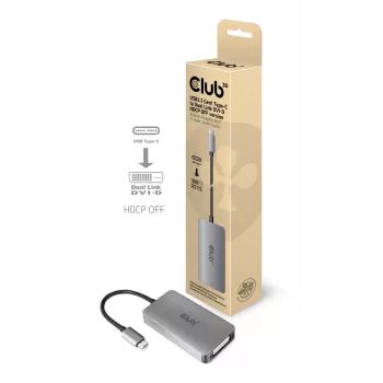 CLUB3D USB3.2 Gen1 Type-C do Dual Link DVI-D HDCP OFF wersja aktywnego adaptera M/F do Apple Cinema Displays