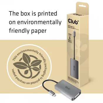CLUB3D USB3.2 Gen1 Type-C do Dual Link DVI-D HDCP OFF wersja aktywnego adaptera M/F do Apple Cinema Displays