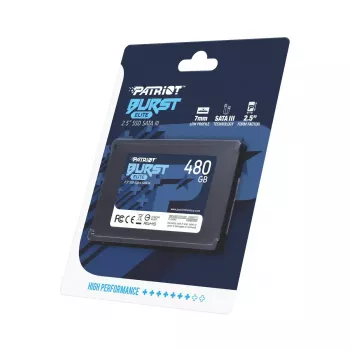 Dysk SSD SATA 2,5 cala PATRIOT Burst Elite 480 GB — odczyt 450 MB/s, zapis 320 MB/s, 2,5 cala SATA III, 7 mm