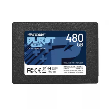 Dysk SSD SATA 2,5 cala PATRIOT Burst Elite 480 GB — odczyt 450 MB/s, zapis 320 MB/s, 2,5 cala SATA III, 7 mm
