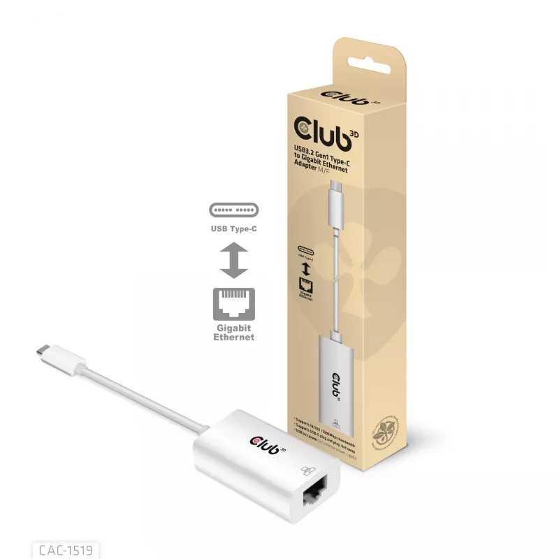 Adapter USB3.2 Gen1 Type-C na Gigabit Ethernet CLUB3D CAC-1519