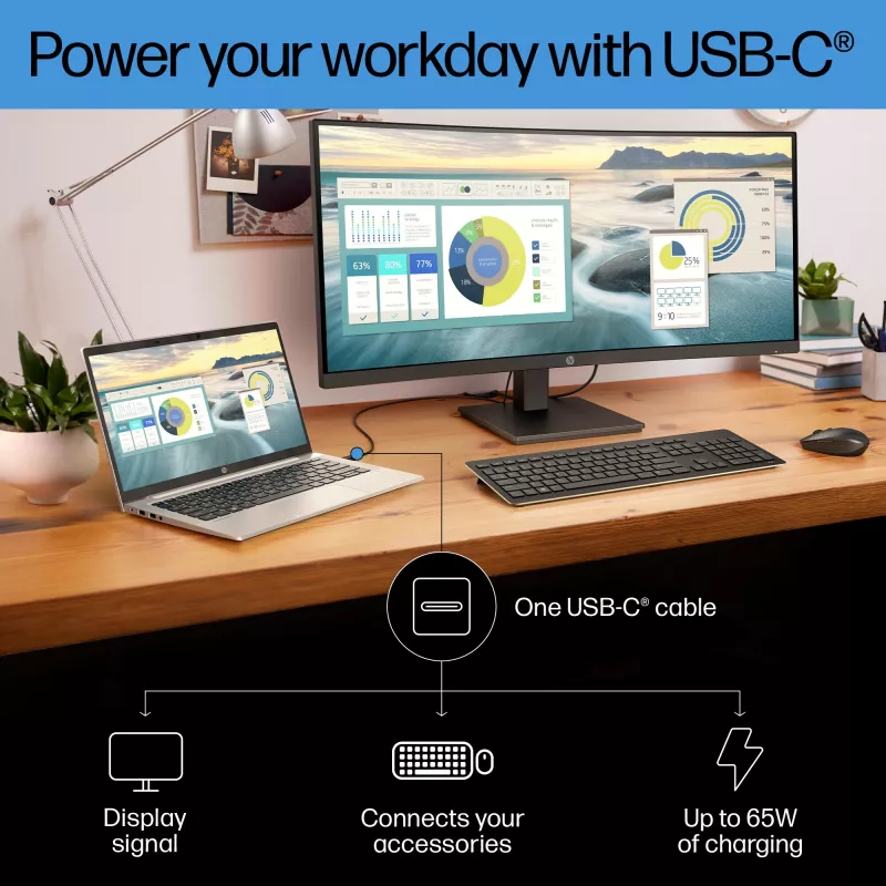 Monitor HP P34hc G4 34 cali Wide Quad HD LCD 3440 x 1440