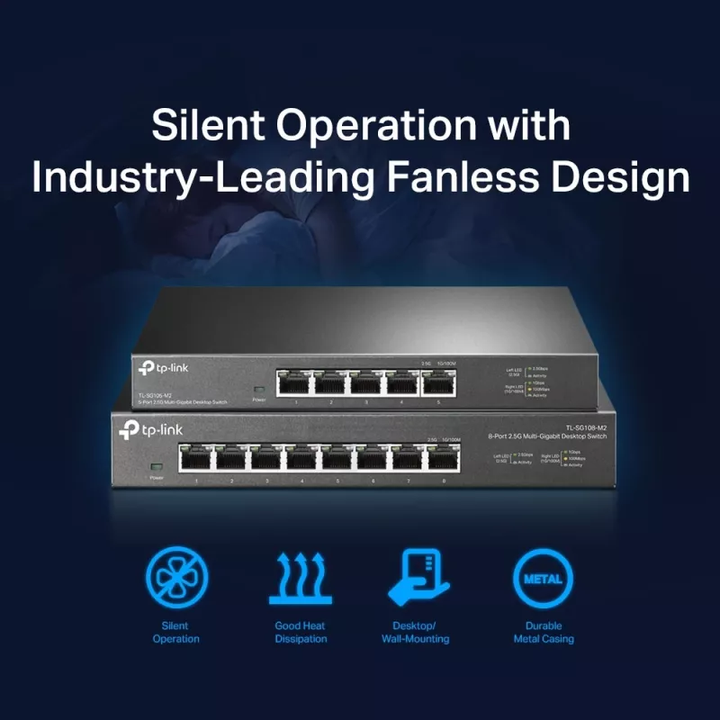 Przełącznik niezarządzalny TP-Link TL-SG105-M2 5-portowy 2.5G Desktop Switch