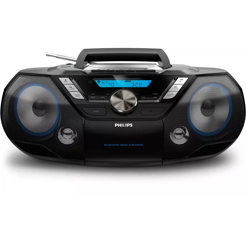 Philips CD Soundmachine AZB798T/12, Analogowe i cyfrowe, DAB, DAB+, FM, Odtwarzacz, CD, CD-R, CD-RW, Szybkie przewijanie do tyłu, Szybkie przewijanie do przodu, Następny, Poprzedni, Program, Powtarzanie, Losowe, 12 W