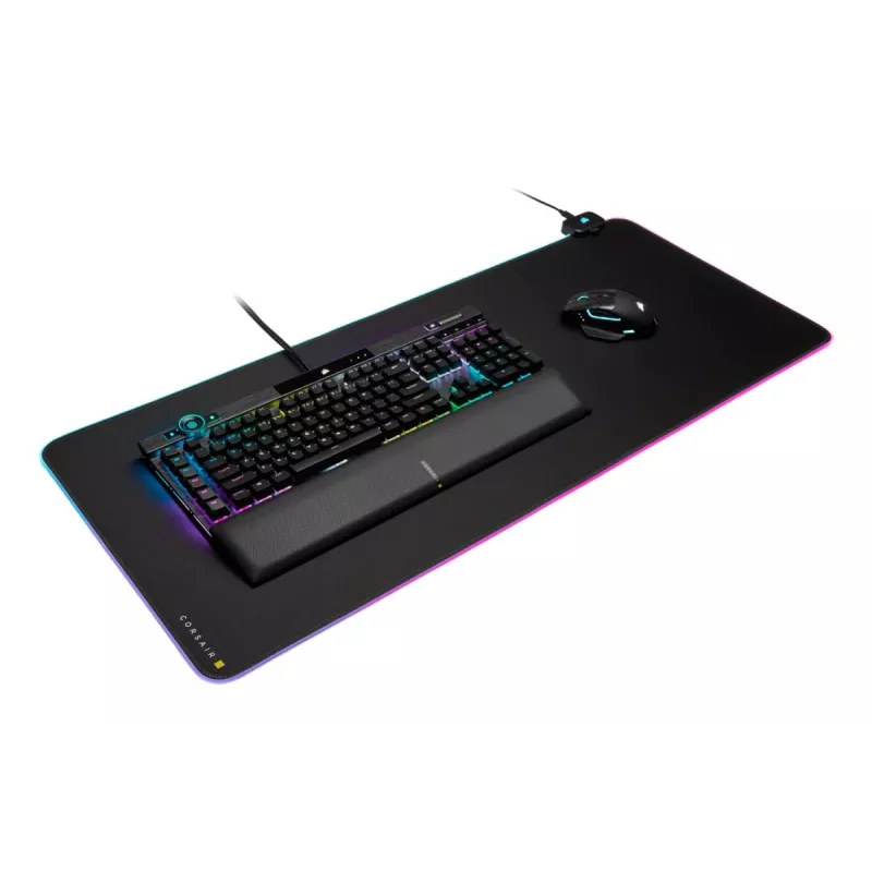 Podkładka pod mysz gamingowa CORSAIR MM700 RGB — 930×400 mm, grubość 4 mm, gumowa podstawa, podświetlenie LED zasilane przez USB, czarna