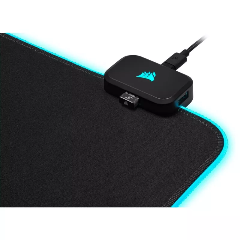Podkładka pod mysz gamingowa CORSAIR MM700 RGB — 930×400 mm, grubość 4 mm, gumowa podstawa, podświetlenie LED zasilane przez USB, czarna