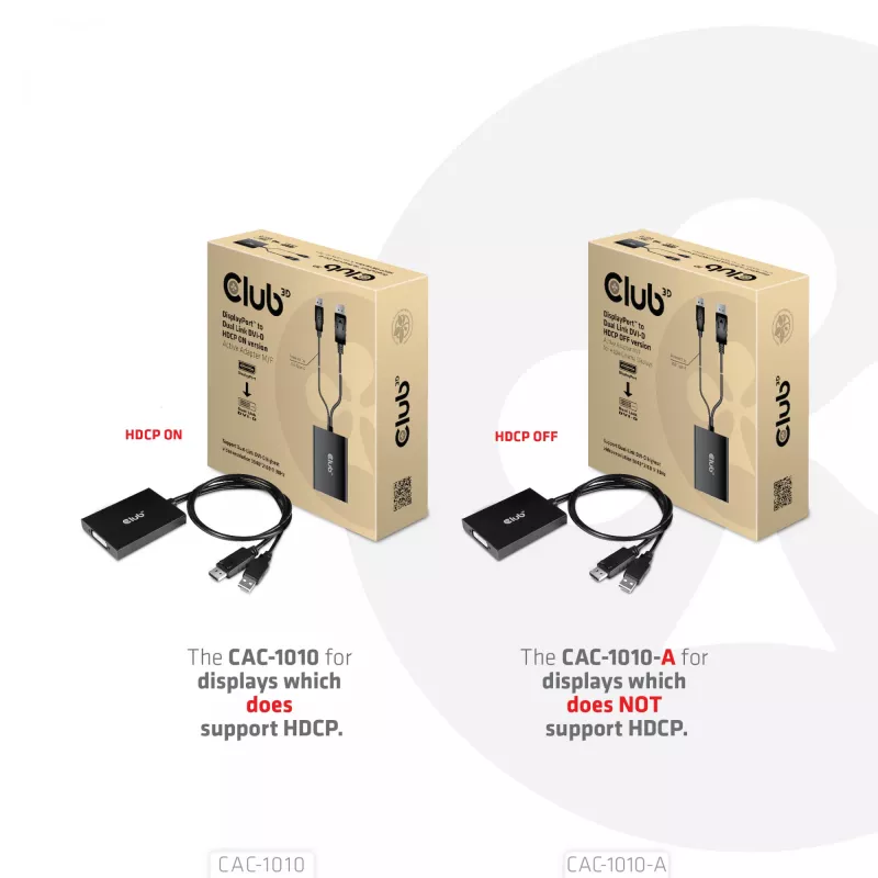 Active adapter DisplayPort to Dual Link DVI-D CLUB3D CAC-1010-A, DisplayPort to DVI-D + USB, 0.6 m