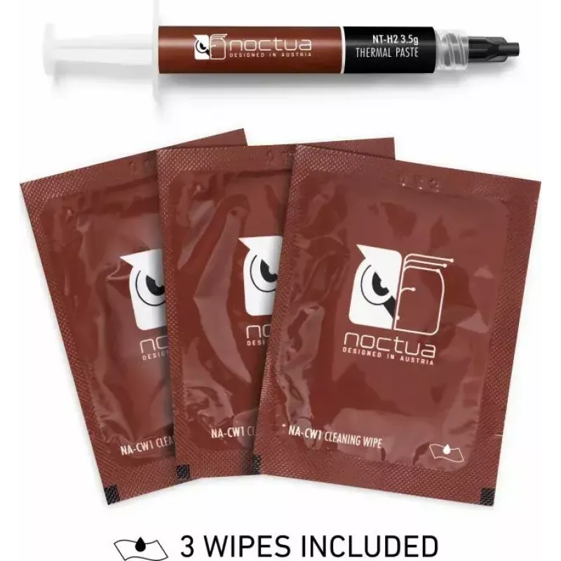 Pasta termoprzewodząca Noctua NT-H2 3,5 g — szara, temperatura pracy -50–200 °C, gęstość 2,81 g/cm³, pojemność 1,2 ml