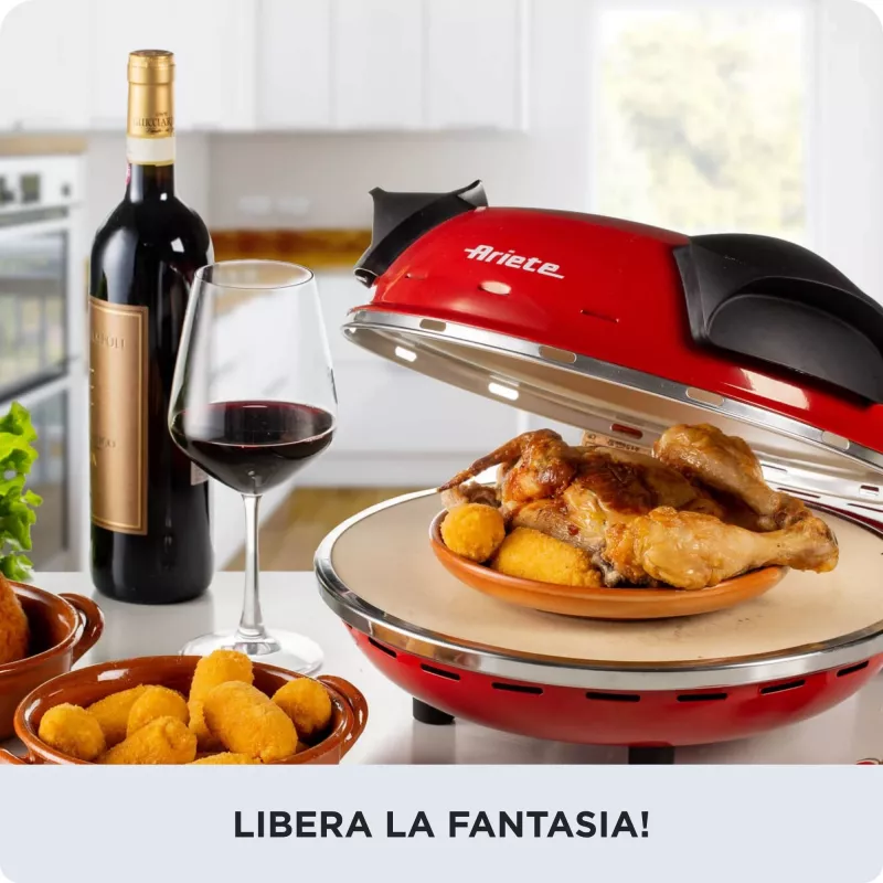 Maszynka do pizzy Ariete 0909/10 1200 W czarno-czerwona 1 pizza 33 cm