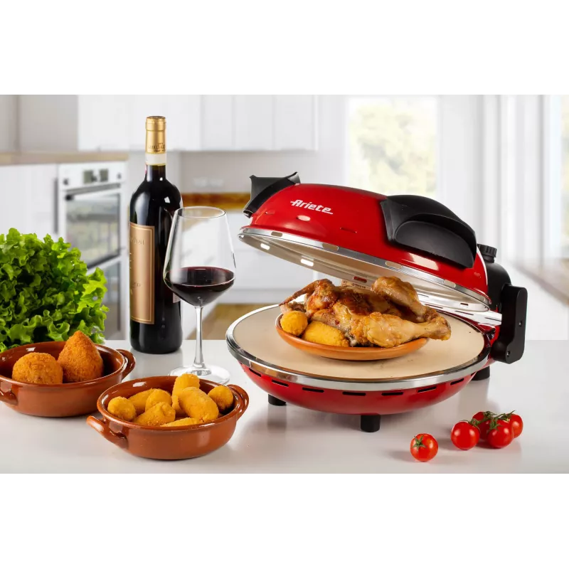 Maszynka do pizzy Ariete 0909/10 1200 W czarno-czerwona 1 pizza 33 cm