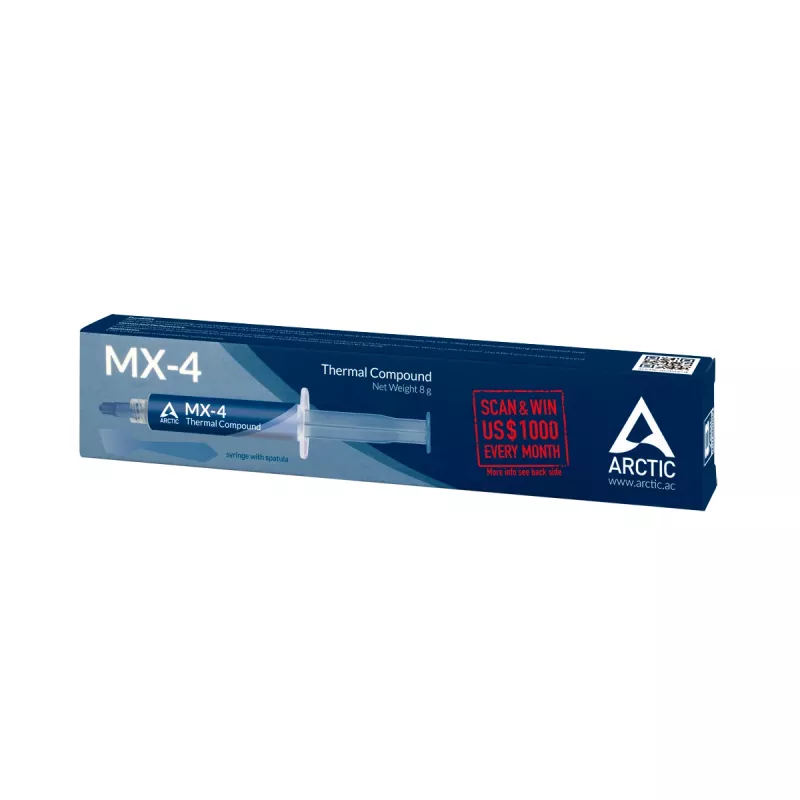 ARCTIC MX-4 Highest Performance Thermal Compound, Pasta termoprzewodząca, 2.5 g/cm³, Niebieski, 8 g, 1 szt., 128 mm
