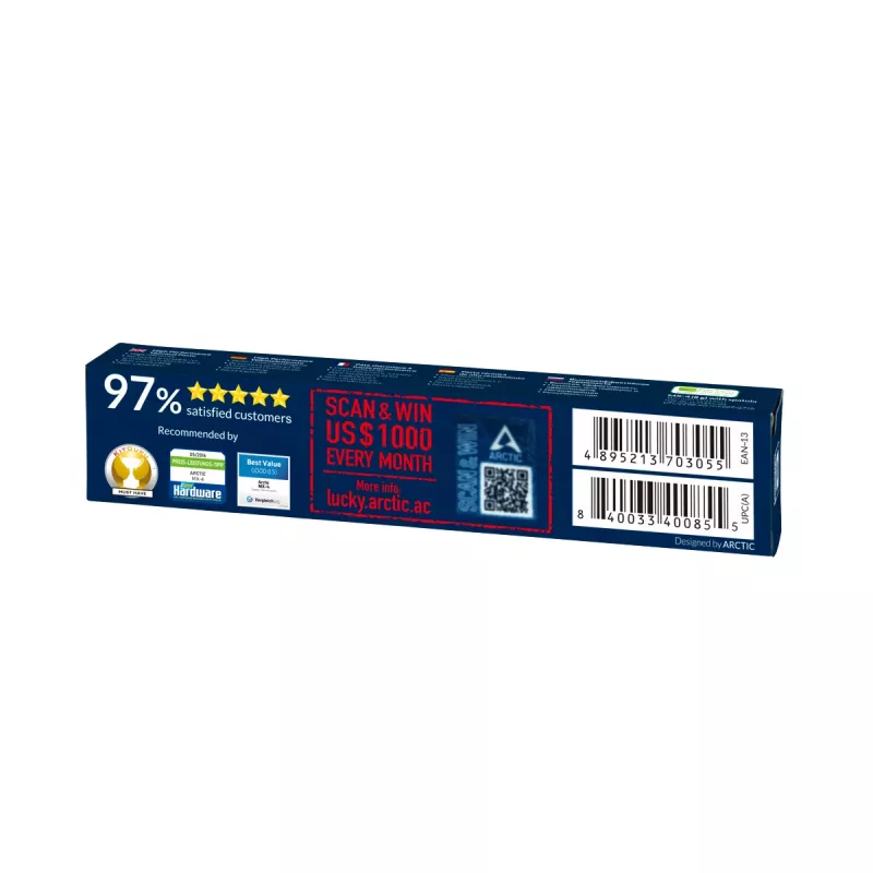 ARCTIC MX-4 Highest Performance Thermal Compound, Pasta termoprzewodząca, 2.5 g/cm³, Niebieski, 8 g, 1 szt., 128 mm