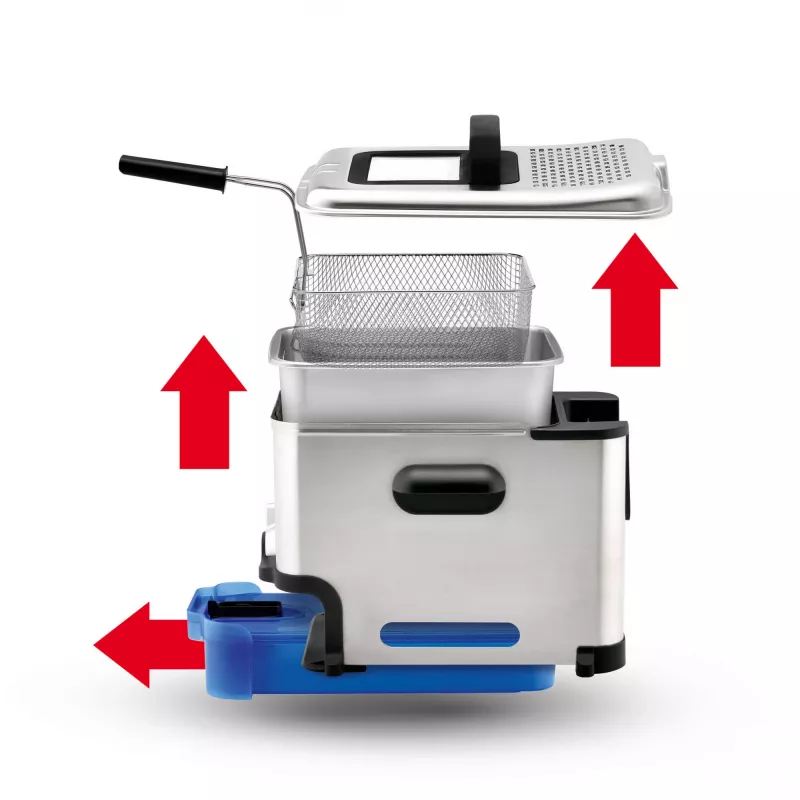 Tefal Oleoclean Pro Inox & Design FR8040 Pojedynczy 3.5 L 2300 W Czarny, Stal nierdzewna