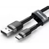 BASEUS pleciony kabel do szybkiego ładowania Cafule - USB Type-A do Type-C 2A - 3m - szary/czarny (nylon)
