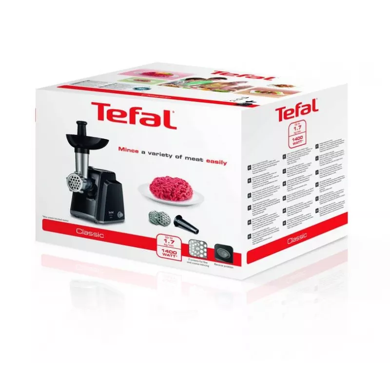 Tefal NE105838 maszynka do mielenia 1400 W Czarny, Stal nierdzewna