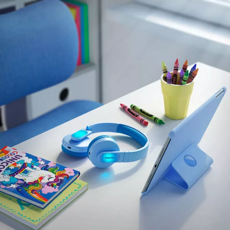 Słuchawki Philips TAK4206BL/00 przewodowe/bezprzewodowe, nauszne, do rozmów i muzyki, USB Type-C, Bluetooth, niebieskie