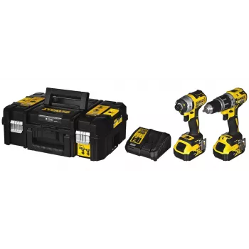 Bezprzewodowy zestaw elektronarzędzi DeWalt DCK266P2T — 18V, 2×5.0Ah akumulatory, zakrętarka udarowa i wiertarko-wkrętarka, ładowarka, walizka
