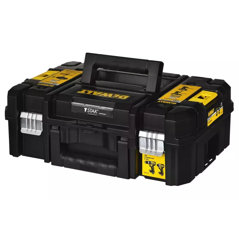 Bezprzewodowy zestaw elektronarzędzi DeWalt DCK266P2T — 18V, 2×5.0Ah akumulatory, zakrętarka udarowa i wiertarko-wkrętarka, ładowarka, walizka