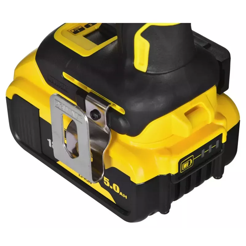 Bezprzewodowy zestaw elektronarzędzi DeWalt DCK266P2T — 18V, 2×5.0Ah akumulatory, zakrętarka udarowa i wiertarko-wkrętarka, ładowarka, walizka