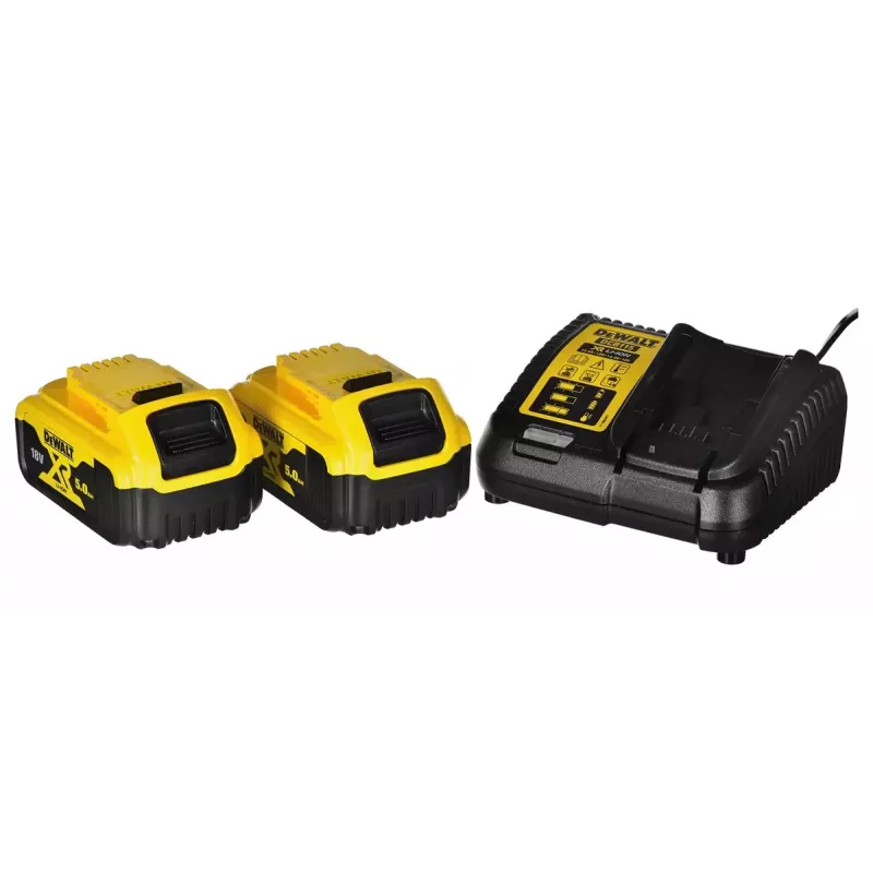 Bezprzewodowy zestaw elektronarzędzi DeWalt DCK266P2T — 18V, 2×5.0Ah akumulatory, zakrętarka udarowa i wiertarko-wkrętarka, ładowarka, walizka