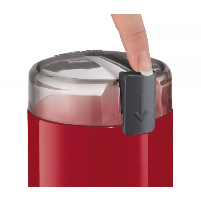 Młynek do kawy ostrzowy Bosch TSM6A014R, pojemność 75 g, 180 W, ostrza ze stali nierdzewnej, czerwony