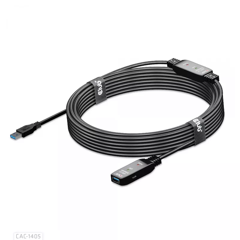 Kabel aktywnego repeatera CLUB3D USB 3.2 Gen1 10 m / 32.8ft M/F 28AWG