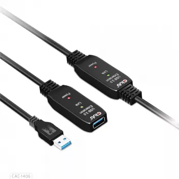 CLUB3D USB 3.2 Gen1 aktywny kabel repeater 15 m/ 49.2 ft M/F 28AWG