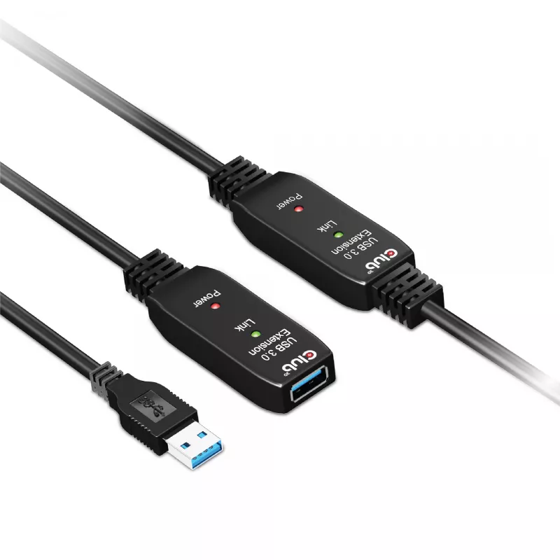 CLUB3D USB 3.2 Gen1 aktywny kabel repeater 15 m/ 49.2 ft M/F 28AWG