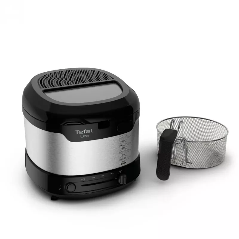 Tefal Uno FF215D Pojedyncza 1,8 l Wolnostojąca 1600 W Frytkownica Czarna, Stal nierdzewna