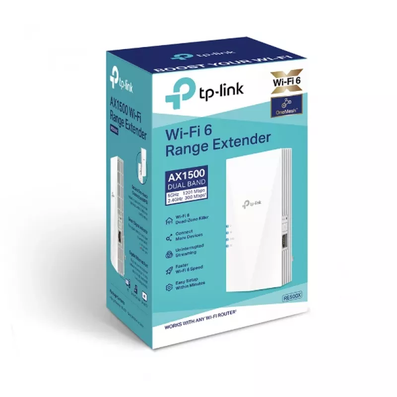 TP-Link RE500X wzmacniacz sieciowy Nadajnik i odbiornik sieciowy Biały 1000 Mbit/s