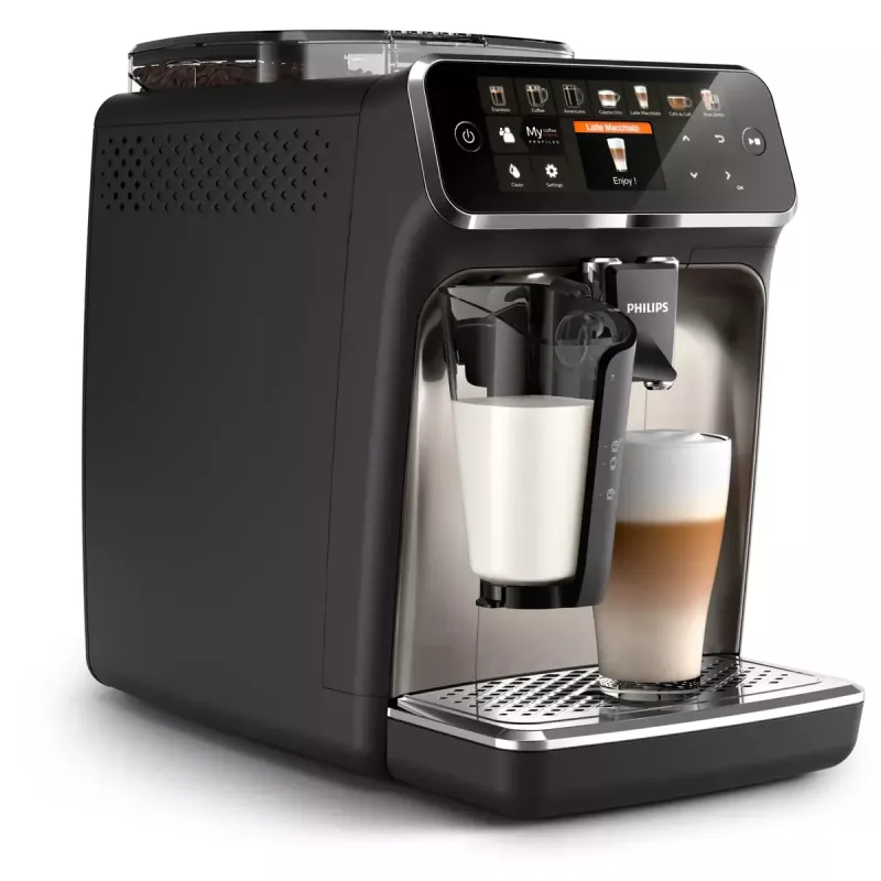 Ekspres do kawy Philips EP5447/90 — w pełni automatyczny, zbiornik na wodę 1,8 l, pojemnik na ziarna 275 g, 15 barów, zbiornik na mleko 0,26 l