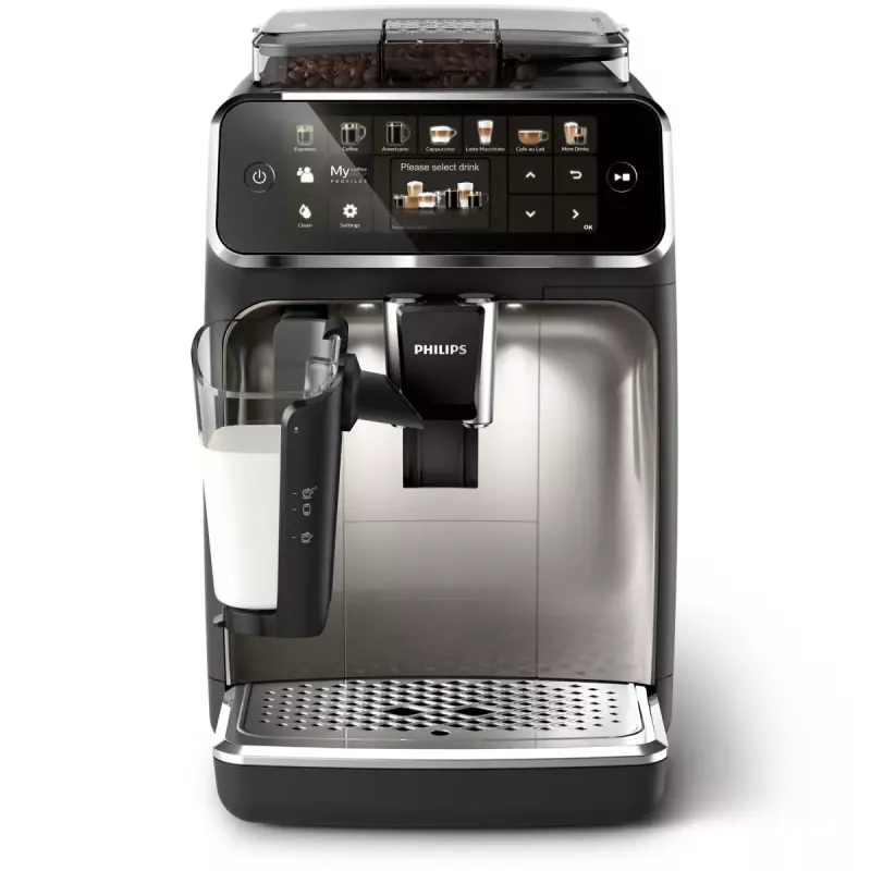 Ekspres do kawy Philips EP5447/90 — w pełni automatyczny, zbiornik na wodę 1,8 l, pojemnik na ziarna 275 g, 15 barów, zbiornik na mleko 0,26 l