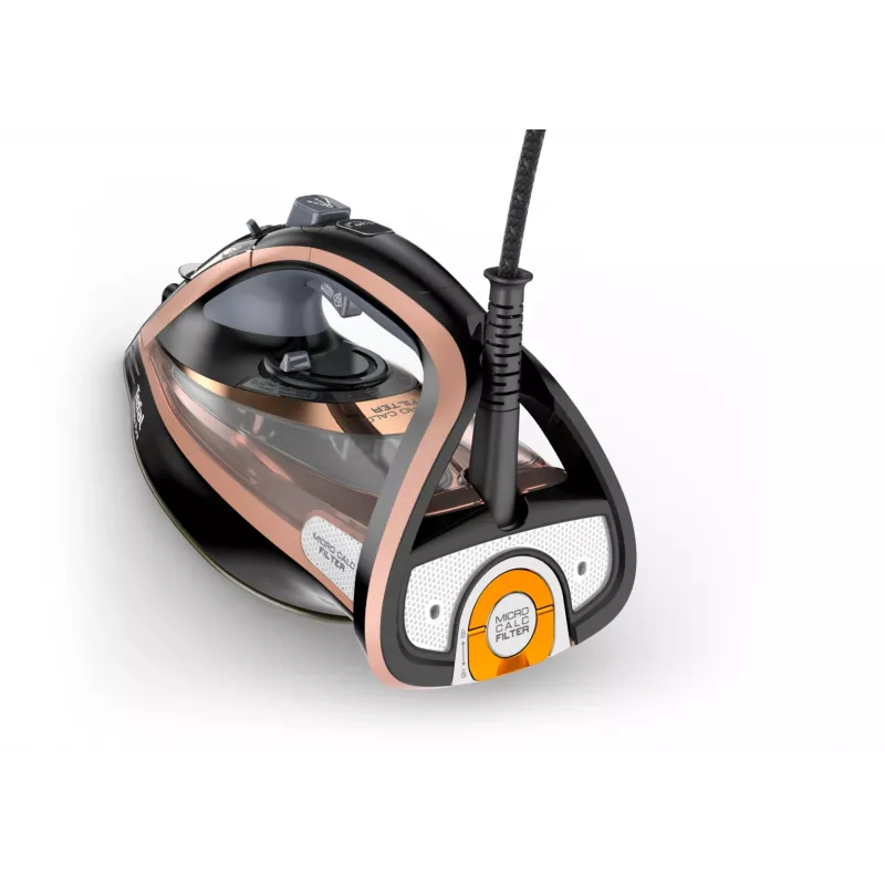 Żelazko parowe Tefal FV9845 — 3200 W, 60 g/min para ciągła, zbiornik 350 ml, para pionowa, 1,45 kg, Czarny/Miedziany