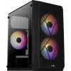 Obudowa PC AEROCOOL CS107V2 Mini Tower — Czarna, microATX/Mini-ITX, 2 wentylatory 120 mm, 1 wnęka 3,5 cala + 2 wnęki 2,5 cala