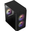 Obudowa PC AEROCOOL CS107V2 Mini Tower — Czarna, microATX/Mini-ITX, 2 wentylatory 120 mm, 1 wnęka 3,5 cala + 2 wnęki 2,5 cala