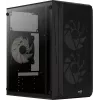 Obudowa PC AEROCOOL CS107V2 Mini Tower — Czarna, microATX/Mini-ITX, 2 wentylatory 120 mm, 1 wnęka 3,5 cala + 2 wnęki 2,5 cala